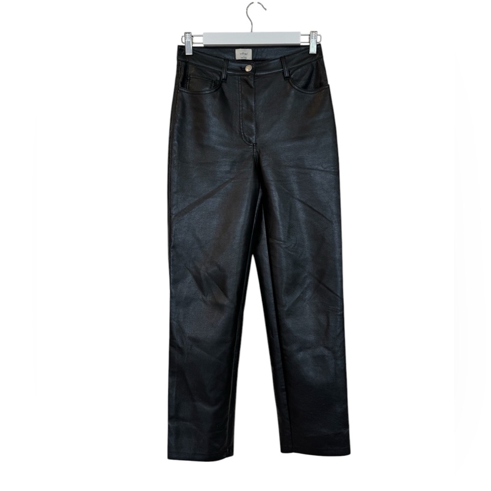 Aritzia Wilfred Melina High Rise Vegan Faux Leather Pants Black Size 2 - Picture 2 of 16
